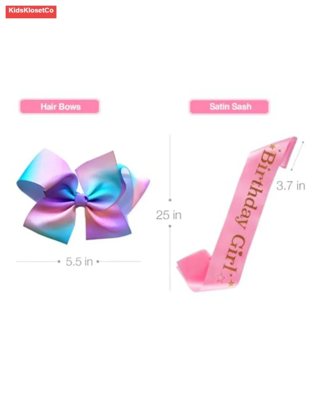 Unicorn Birthday Outfit - Shirt, Tutu Skirt, Crown, Hair Bow & Satin Sash